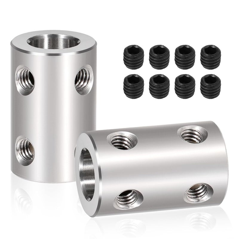 Bruislard Shaft Coupler, 8mm to 8mm Bore Rigid Coupling Set Shaft Coupler Connector for 3D Printers Stainless Steel Coupler Rigid Couplings for 3D Printers Motor Accessories - Image 1